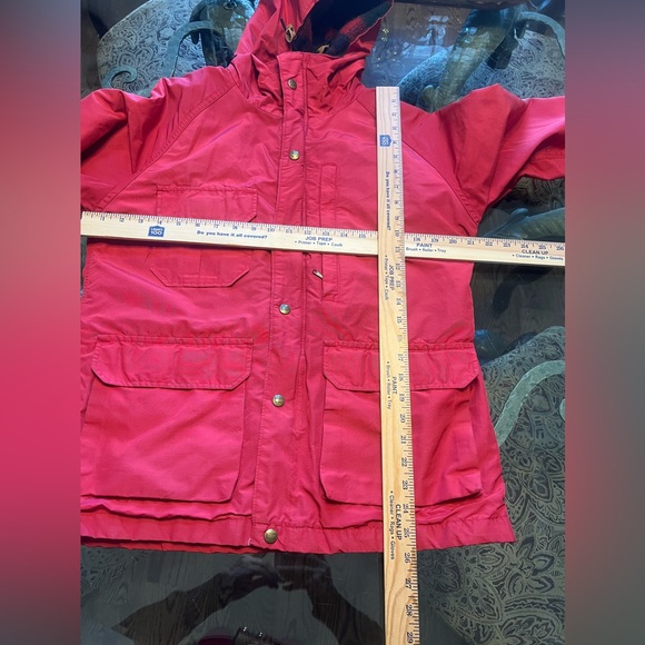 Vintage Woolrich Wool with Plaid Lining Hooded Parka Chore Jacket Coat Red M - Picture 12 of 12